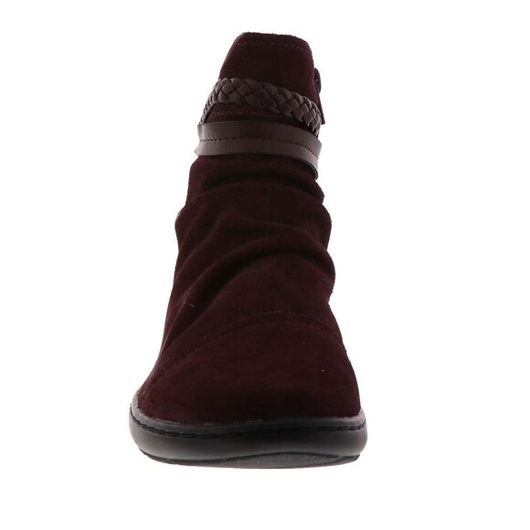 NWT Clarks Women’s Cora Braid Ankle Boot Burgundy Suede 9.5 - Picture 5 of 6
